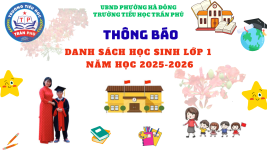 UBND PHƯỜNG HÀ ĐÔNG TRƯỜNG TIỂU HỌC TRẦN PHÚ